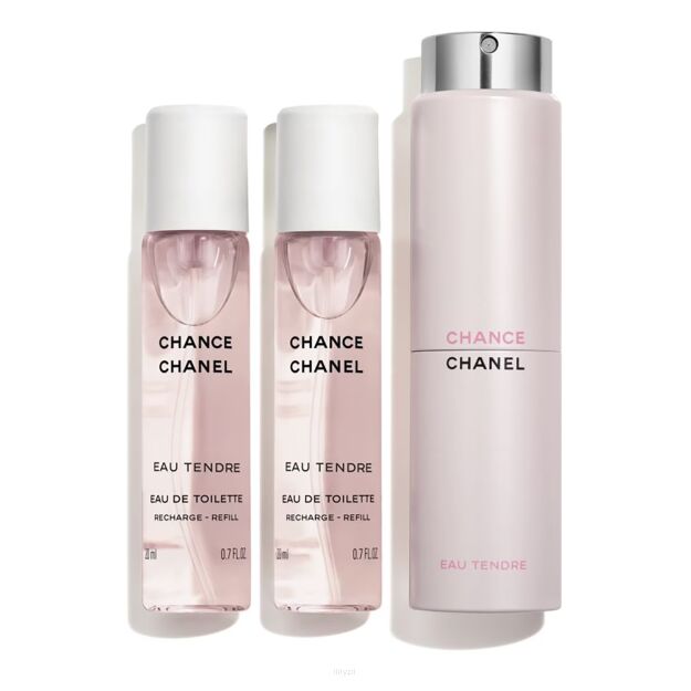 Chanel Chance Eau Tendre Woda Toaletowa 3x20ml WKŁADY Z ETUI