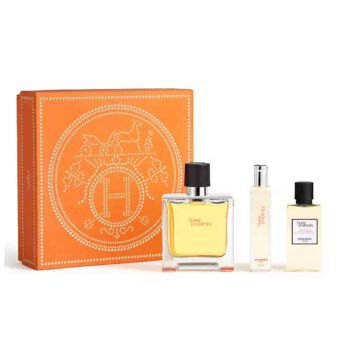 Hermes Terre D Hermes PARFUM 75ml & Mini PARFUM 15ml & Body Shower Gel 40ml ZESTAW